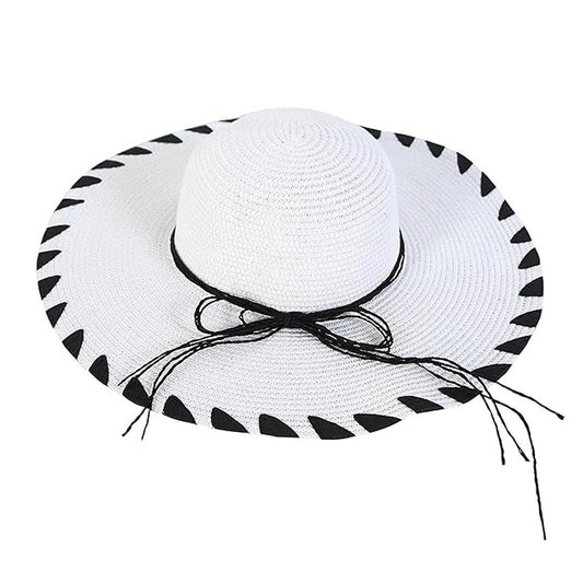 LX INDIA Caps and Hats White FabSeasons Chic Foldable Women's Sun Hat - Stylish Wide Brim Beach Cap for Summer Sun Protection