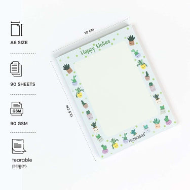 LXINDIA Note pad FACTOR NOTES Tear off Notepads A6 Sized 90 Sheets (Pack of 2)