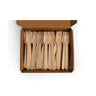 LXINDIA Disposables Fancyara Disposable Wooden Spoons and Forks Pack of 100