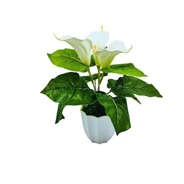 fancymart Artificial Calla Lily Flower with Plastic Pot