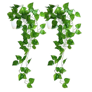 fancymart Plastic Pack Of 2 Artificial Vine Plants Falling With Small Size Pot