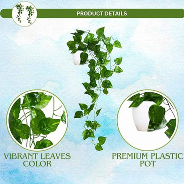 LXINDIA Plants fancymart Plastic Pack Of 2 Artificial Vine Plants Falling With Small Size Pot