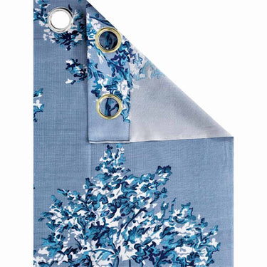 LXINDIA Curtains Fashion String Polyester Blossoms Eyelet Door Curtains (7 Feet Blue) (Pack of 2 Piece)