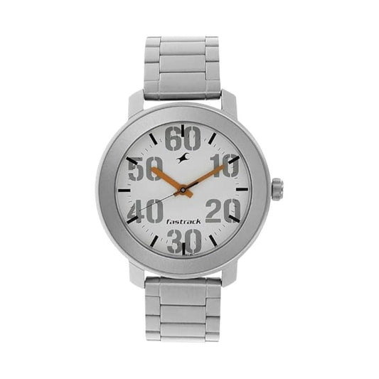 LX INDIA Analog Watch Fastrack Casual Analog White Dial Men's Watch (Silver)