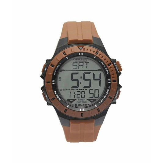 LX INDIA Digital watch Fastrack Men Polyurethane Ft Digital Gray Dial Watch Band Color-Brown