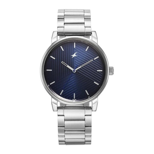 LX INDIA Wrist Analog Watch Fastrack Mens Analog Blue Dial Metal Watch (Silver)