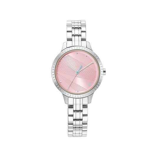 LX INDIA Watch for Women Fastrack Stunners Quartz Analog Pink Dial Metal Strap Watch