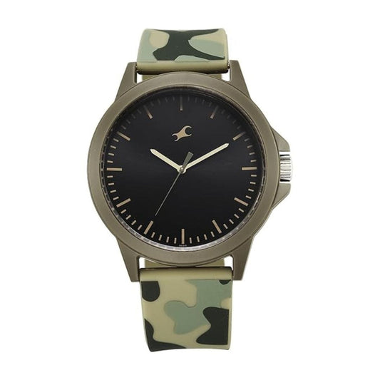 LX INDIA Analog Watch Fastrack Tees Wanderlust Quartz Analog Black Dial Silicone Strap Watch (Green)