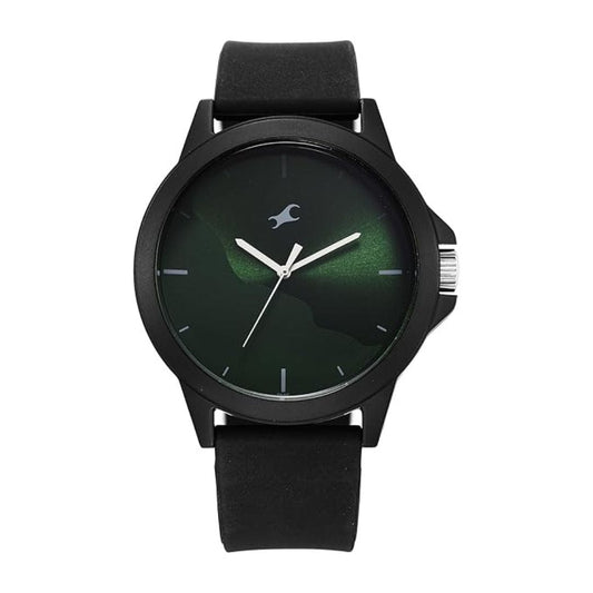 LX INDIA Analog Watch Fastrack Tees Wanderlust Quartz Analog Green Dial Silicone Strap Watch (Black)