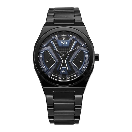 LX INDIA Analog Watch Fastrack Vyb Limitless Quartz Analog Blue Dial Watch for Men (Black)