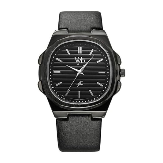 LX INDIA Analog Watch Black Fastrack Vyb Quartz Analog Genuine Leather Strap Watch for Men