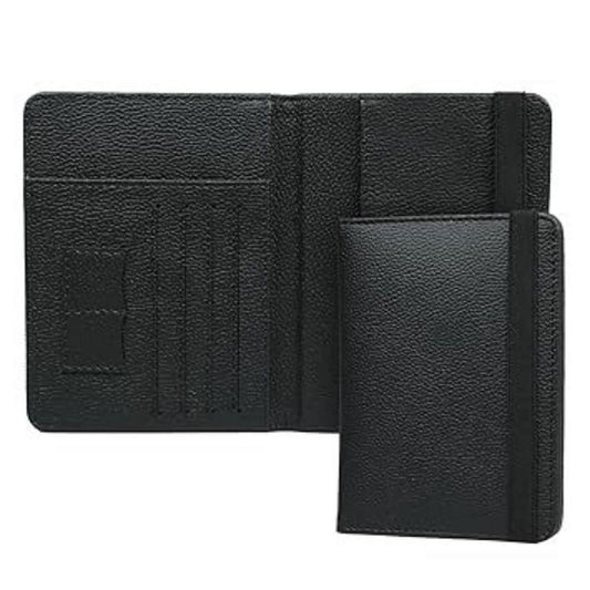 LX INDIA Passport Cover FATMUG Passport Holder Cover - Travel Wallet Organizer - Unisex Portable Sleeve, Leather - Black