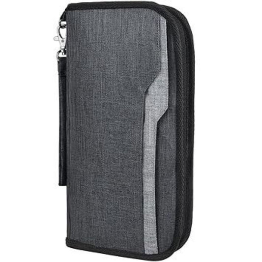 LX INDIA Passport Cover Dark Grey FATMUG Passport Organizer, Travel Zip Pouch Document Storage for Man and Woman