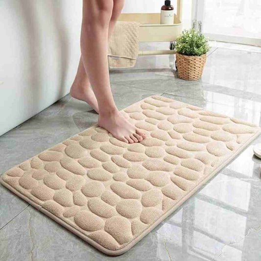 LXINDIA Mats Beige Favria Anti Slip Bathroom Mat for Floor – Water Absorbent, Anti Skid Mat for Bathroom