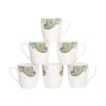 LXINDIA Tea Set Femora Creamic Handmade Painted Peacock Cup Set of 6