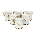 LXINDIA Tea Set Femora Indian Ceramic  6 Pcs Tea Cup Set