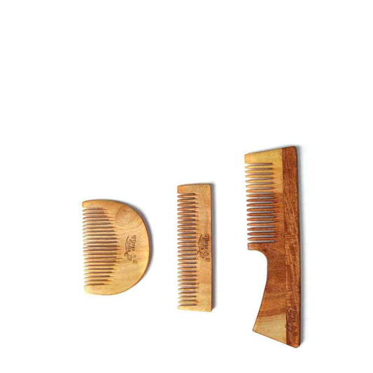 LX INDIA Combs Fibres India Natual Neem Wooden Hair Combs(Handle, Pocket, Beard)