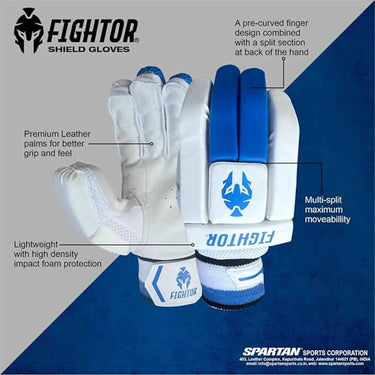 LXINDIA Cricket kit fightor Cricket Batting Gloves Right Hand Premium Sheep Leather Palm Small Size