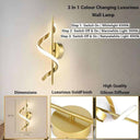 LXINDIA Fancy Lights FILLISKA Luxurious Wall Lamp with Adjustable Colour Changing Function (Gold)