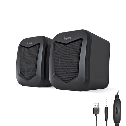 LX INDIA speaker FINGERS Desk Sound 2.0 USB Multimedia Speaker Black