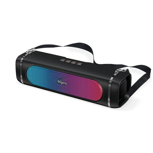 LX INDIA Home Audio FINGERS SoundPower-20 Portable Bluetooth Speaker – 20W RGB, 9H Playtime, Mic, Black