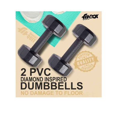 LX INDIA Dumbbells FitBox Sports 5kg Diamond Dumbbells (2.5kg x 2) Set Of 2