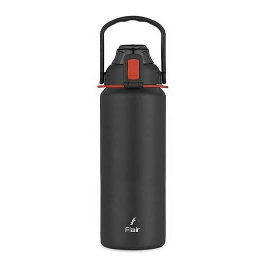 LX INDIA Water Bottle Flair Bolt Thermosteel Vacuum Insulated Steel Bottle (1200 ml, Black)