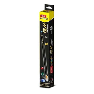 LXINDIA Pencil FLAIR Creative Series Gem 2B Graphite Pencil Pack of 10