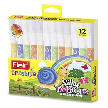 LXINDIA Crayons FLAIR SILKY TWISTERS GEL CRAYONS (12 PCS SET)