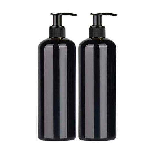 LXINDIA Shampoo Dispenser Forest Clay Black Refillable Pump Bottle Shampoo Dispenser (Pack of 2)