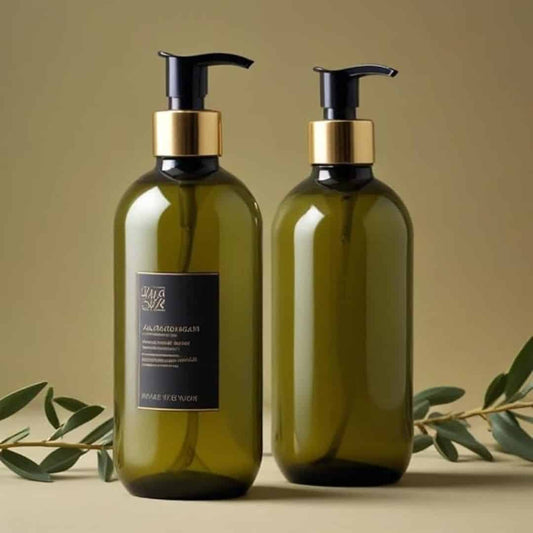 LXINDIA Shampoo Dispenser Forest Clay Golden Black Shampoo Dispenser  (Pack of 2) Oilve Green