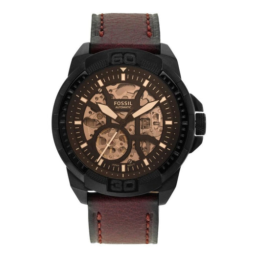 LX INDIA Digital watch Brown Fossil Men Leather Bronson Analog Black Dial Watch-Me3219