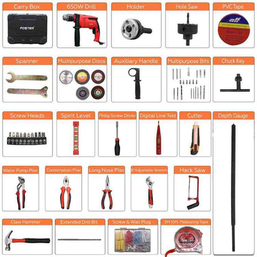 LXINDIA Drill Kit Foster Fk 5513 Pro Reversible 160Pcs Drill Machine Kit