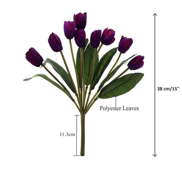 LXINDIA Plants Fourwalls Beautiful Artificial Polyester and Plastic Tulip Flower(Purple)