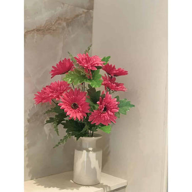 LXINDIA Plants Fourwalls Beautiful Decorative Artificial Garabara Flower Dark pink