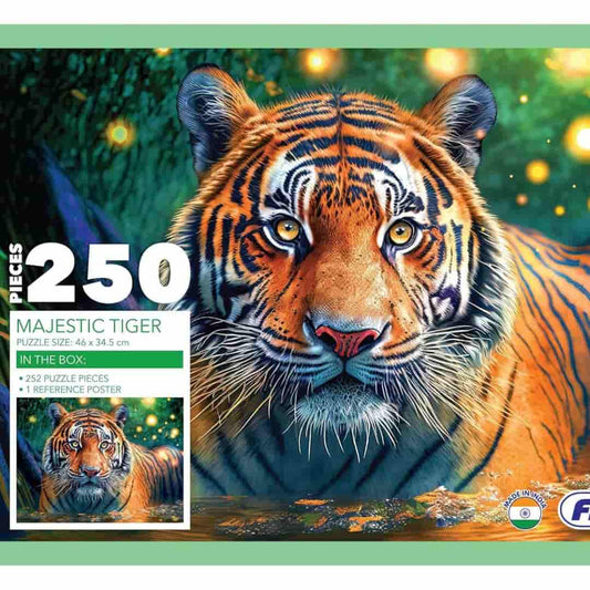 LX INDIA puzzle Frank Majestic Tiger Jigsaw Puzzle (250 Pieces) for Kids Above 9+ Years