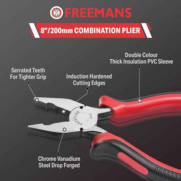 LXINDIA pliers FREEMANS 8inch Combination Plier with Cellulose Acetate Sleeve