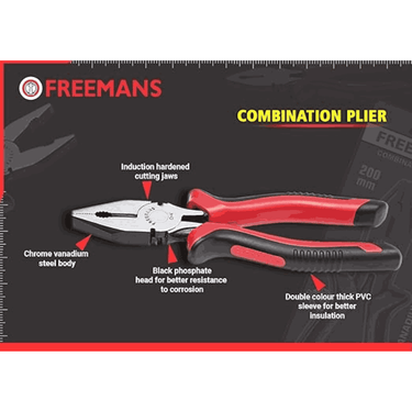 LXINDIA pliers FREEMANS 8inch PVC Sleeve Combination Plier and Ikon 5m 19mm Measuring Tape