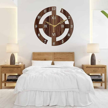 LXINDIA Clock Freny Exim 12 Inch Wooden Wall Clock Wenge Small Size Analog