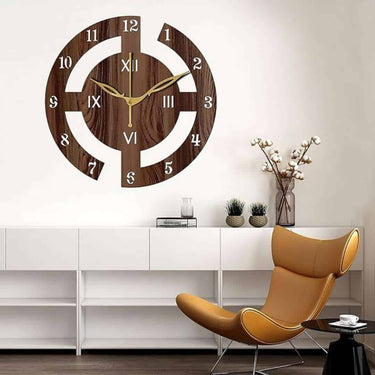 LXINDIA Clock Freny Exim 12 Inch Wooden Wall Clock Wenge Small Size Analog