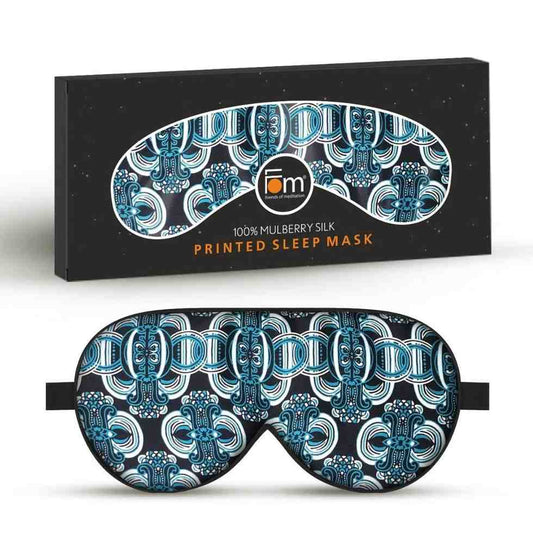 LX INDIA Eye Mask Friends of Meditation Super Smooth Sleep Mask And Blind Fold (Blue Floral)