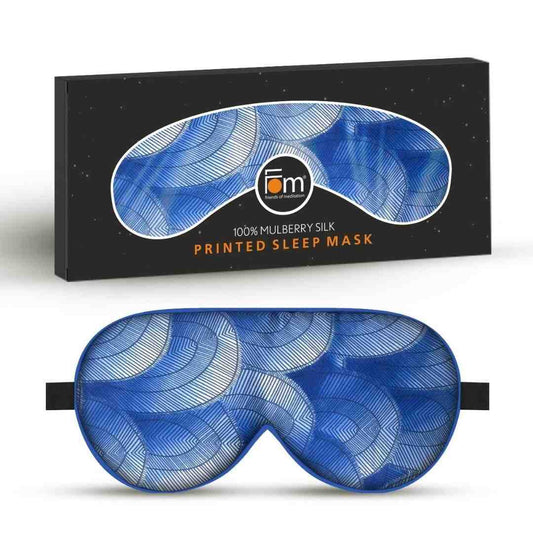 LX INDIA Eye Mask Friends of Meditation Super Smooth Sleep Mask And Blind Fold (Blue Print)