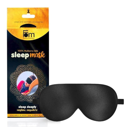 LX INDIA Eye Mask Friends of Meditation Super Smooth Sleep Mask And Blind Fold Pack Of 1 (Black)