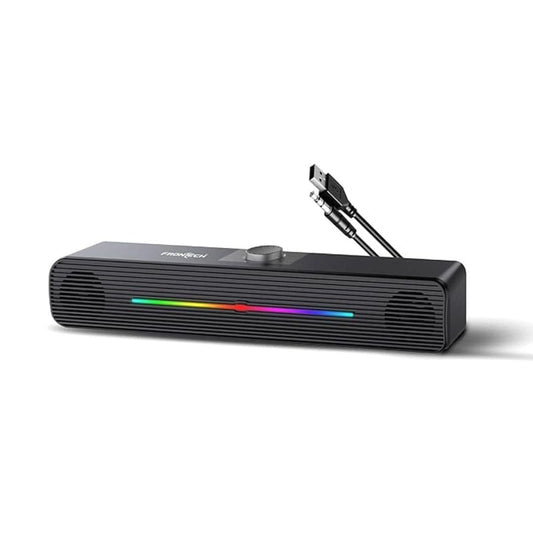 LX INDIA Speaker FRONTECH 1.0 USB Powered Multimedia Speakers with RGB Lights (SPK-0009, Black)