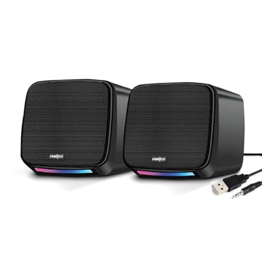 LX INDIA Speaker FRONTECH 2.0 USB Powered Multimedia Speakers with RGB Lights (SPK-0007, Black)