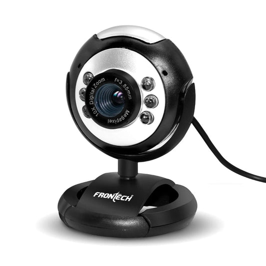 LX INDIA Webcam FRONTECH Digital Webcam with Built-in Mic & LED Lights, 30 FPS,