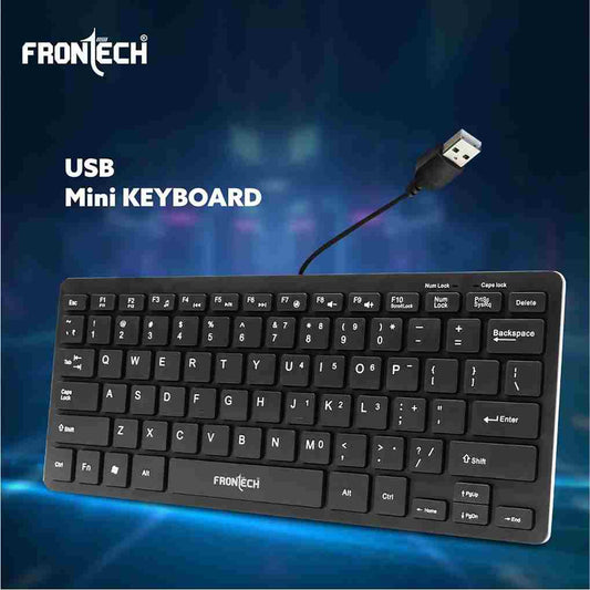 LX INDIA Keyboards FRONTECH Wired Mini Keyboard (KB-0041, Black)