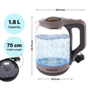 LXINDIA Kettle FUMATO Glass Electric Kettle 1.8L 1500W