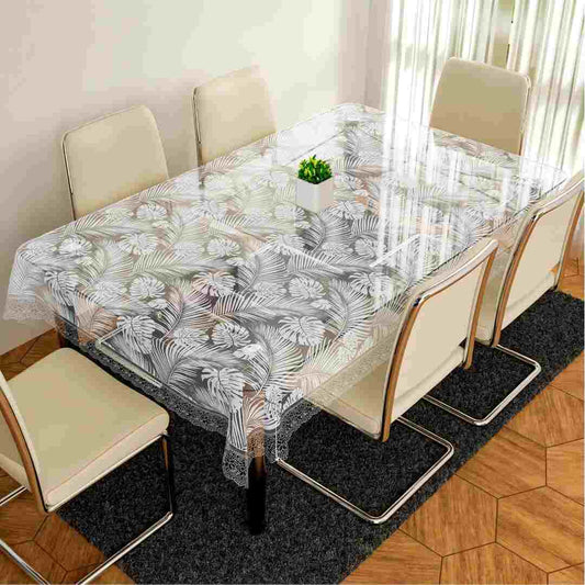 LX INDIA HOME Fun Homes Dining Table Cover 6 Seater Table Cloth (Whie)