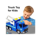 LXINDIA Toys FunBlast 6 Wheel Drive Friction Powered Crane Truck Toy Blue White